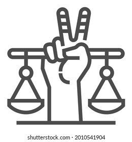 Lgbt rights, square line vector icon