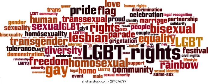 LGBT rights word cloud concept. Vector illustration