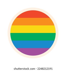Bandera redonda LGBT. Se puede usar como pegatina.