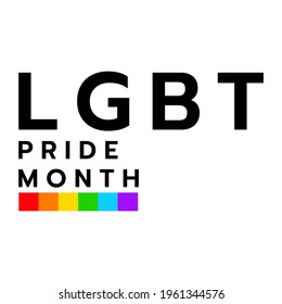 LGBT s Rainbow pride flag symbol. LGBT text isolated on white background. Vector illustration EPS 10