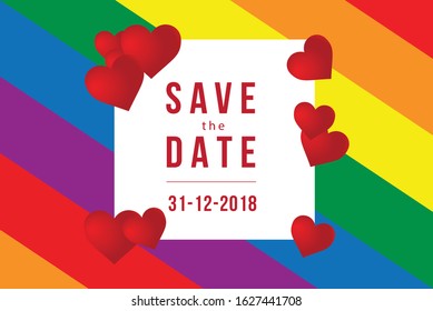 LGBT save the date card template 