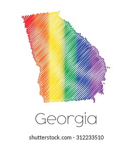 An LGBT Scribbled shape of the Georgia
