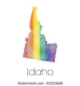 An LGBT Scribbled shape of the Idaho