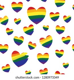 LGBT seamless hearts background, backdrop, texture universal and easy to use for posters, flyers, web- sites, scrapbooking graphics