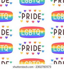 LGBT seamless pattern. Symbol of the LGBT community. LGBT pride or Rainbow elements. LGBT flag or Rainbow flag.