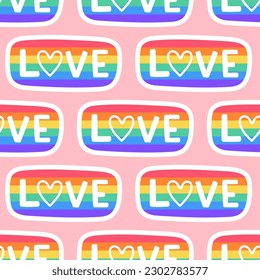 LGBT seamless pattern. Symbol of the LGBT community. LGBT pride or Rainbow elements. LGBT flag or Rainbow flag.