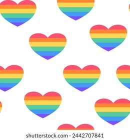 LGBT seamless pattern. Symbol of the LGBT community. LGBT pride or Rainbow elements. LGBT flag or Rainbow flag. Hand drawn vector illustration