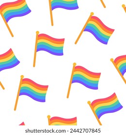 LGBT seamless pattern. Symbol of the LGBT community. LGBT pride or Rainbow elements. LGBT flag or Rainbow flag. Hand drawn vector illustration