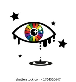 LGBT sign - The eye have colorful lenses.