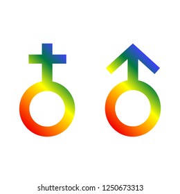 lgbt sign, gender sign, equal object, vector illustrator