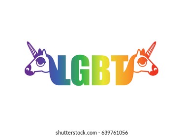 LGBT sign Unicorn and rainbow. Symbol of gays and lesbians, bisexuals and transgender people.
