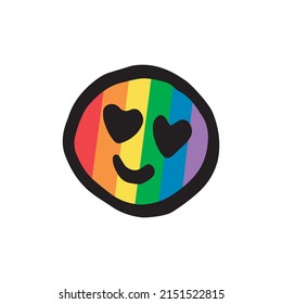 LGBT smile colored doodle. Hand-drawn print. Vector illustration