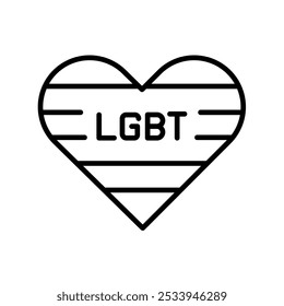 LGBT society line icon. Vector isolated element. Editable stroke.