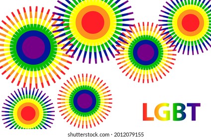 LGBT Sparkling icon, Flower pattern, Template design, vector illustration. LGBT symbol in rainbow colors. Gay pride collection.