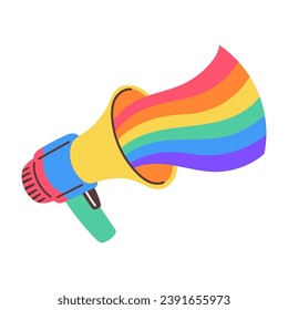 LGBT speaker isolated on white background. LGBTQ. Symbol of the LGBT pride community. Rainbow.