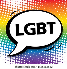 lgbt speech bubble design, lgbt rainbow symbol, vector illustration