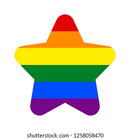 LGBT star sign created using a six-color rainbow flag. This image created for popularize and support the LGBT community in social media. Design graphic element is saved as a vector illustration EPS