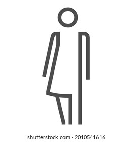 Figura de stick de lgbt, icono de vector de línea cuadrada
