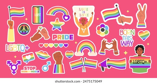 Lgbt stickers collection pride month 