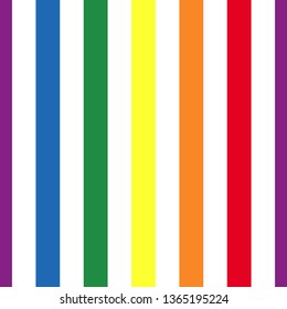 LGBT stripe seamless pattern of lesbian, gay, bisexual and transgender. Rainbow straight color shapes on white background. Geometric line wallpaper.