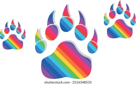 LGBT style bear paw vector icon