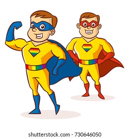 LGBT Superhero Cartoon character Super strong Vector illustration