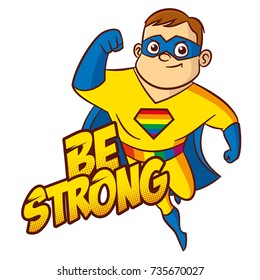 LGBT Superhero Cartoon character Super strong Vector illustration