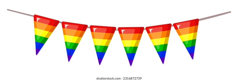 LGBT symbol of flags. Vector flat illustration