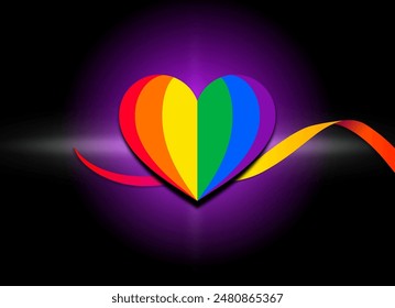 LGBT Symbolism: Heart Shapes and Image Layers in Vibrant Colors