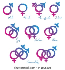 Lgbt Symbols Gender Identity Sexual Orientation Stock Vector Royalty Free