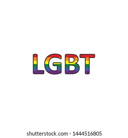 LGBT Text Rainbow Vector Illustration Eps