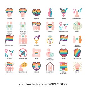 LGTB, Línea delgada e Iconos perfectos para píxeles
