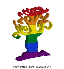 LGBT tree. 3D tree. Vector illustration.