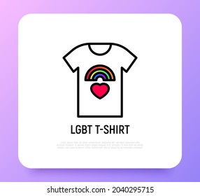 LGBT T-shirt thin line icon. Modern vector illustration.