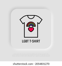 LGBT T-shirt thin line icon. Modern vector illustration.