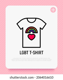 LGBT T-shirt thin line icon. Modern vector illustration.