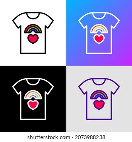 LGBT T-shirt thin line icon. Modern vector illustration.