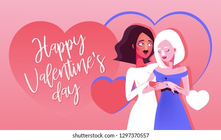 Lgbt valentine's day banner template