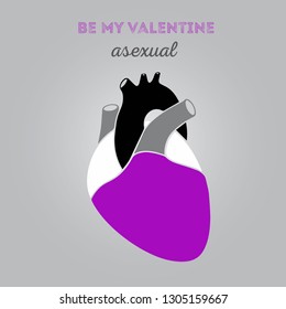 LGBT Valentine's Day card of  asexual people. - Vector