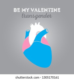 LGBT Valentine's Day card of  transgender people. - Vector