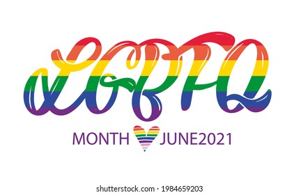 LGBT-Vektorgrafik-Set. Konzept für Stolz-Gemeinschaft. Glücklicher Pride Tag, Liebe ist Liebe handgezeichnet moderne Schrift Zitat. Festivalslogan. Design für Poster, Flyer, Karte, Banner, Web.