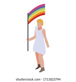 Lgbt woman icon. Isometric of lgbt woman vector icon for web design isolated on white background