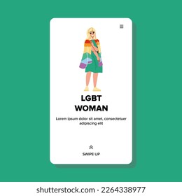 lgbt woman vector. young happy, lesbian fun, female happiness, love smile, homosexual lgbt woman web flat cartoon illustration