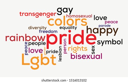 LGBT word cloud concept, vector illustration