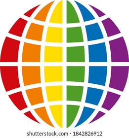 LGBT world icon on a white background. Isolated LGBT world symbol with flat style.
