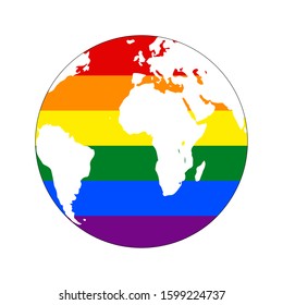 LGBT+ World vector isolated flag colors of LGBT+ for LGBT+ activism, pride week, pride parade, pride festival, pride walk