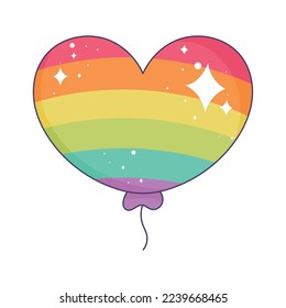lgbti flag in balloon helium icon