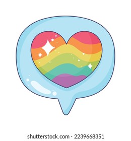 lgbti flag in heart icon