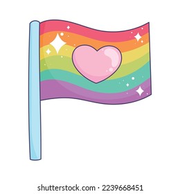 lgbti flag in pole icon