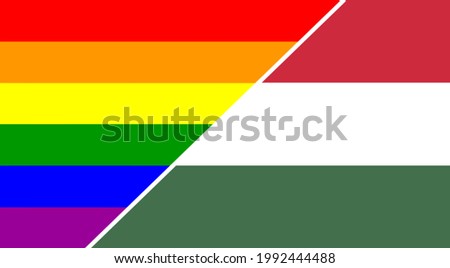 LGBTI and Hungary flag vector. 